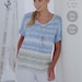 Womens Knitting Pattern K4767 Ladies Short Drop Sleeve V-Neck Top Knitting Pattern DK (Light Worsted) King Cole