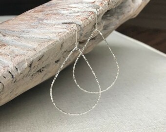 Hoop Earrings, Hoop Earrings Silver, Silver Hoop Earrings, Large Hoop Earrings, Big Hoop Earrings, Tear Drop Hoop Earrings, Silver Hoops