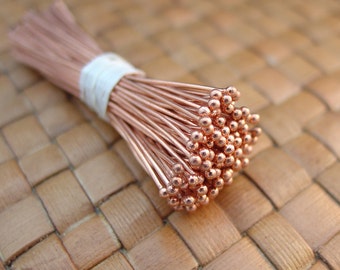 100 pcs 2 Inch Copper Ball Headpins (22 gauge, 1.5 mm ball)