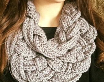 Crochet Cowl, Crochet Chunky Cowl, Crochet Braided Cowl, Chunky Braided Cowl, Braided Cowl Scarf, Braided Scarf, Chunky Braided Cowl Scarf