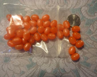 Vintage, New Old Stock, 11mm Moon Glow Beads, Tangerine Orange, 1 oz., Jewelry Supply, Beading Component, Craft Supply