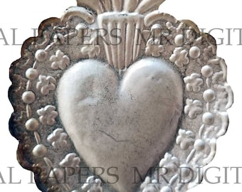 Ex Voto Sacred Heart / Sacred Heart Reliquary / Sacred Heart Jesus / Sacred Heart Download / Sacred Heart / Sacred Heart Milagro / Milagro