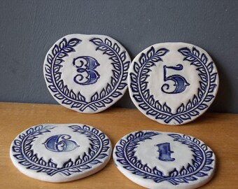 Any Custom House Number / Home decor / Door Number / Door Decor / Vintage decor / Door Plaque / Numerals / Blue sign / Door Sign