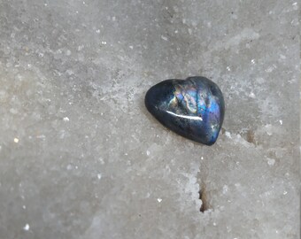 Purple Labradorite and blue 19.52 Gr-heart