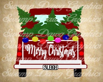 Christmas Svg, Christmas truck svg, silhouette, cricut, decal, vinyl, htv, Christmas tree, vintage truck svg, antique truck svg,digital file