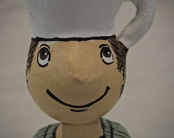 Coffee Doll Barista OOAK wood