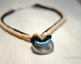 Eco friendly rope statement necklace.