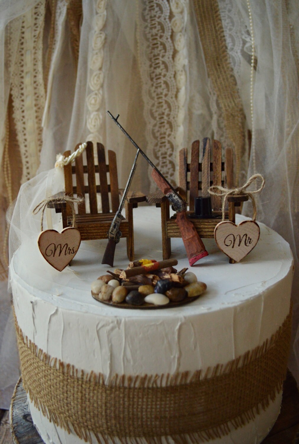 shot gunrifflehuntingweddingcake toppergundeer