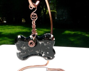 Living Tribute or Crematory Pet Memorial Fused Art Glass Chubby Dog Bone 2 1/4" w/ hanging options