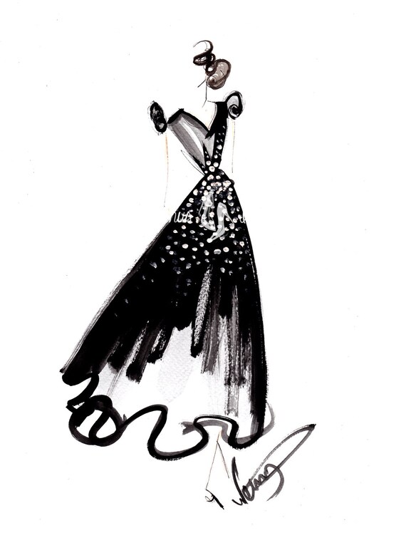 Items similar to Fashion illustration, Fashion sketch, Fashion print