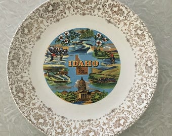 Vintage Idaho Souvenir Plate, The Gem State