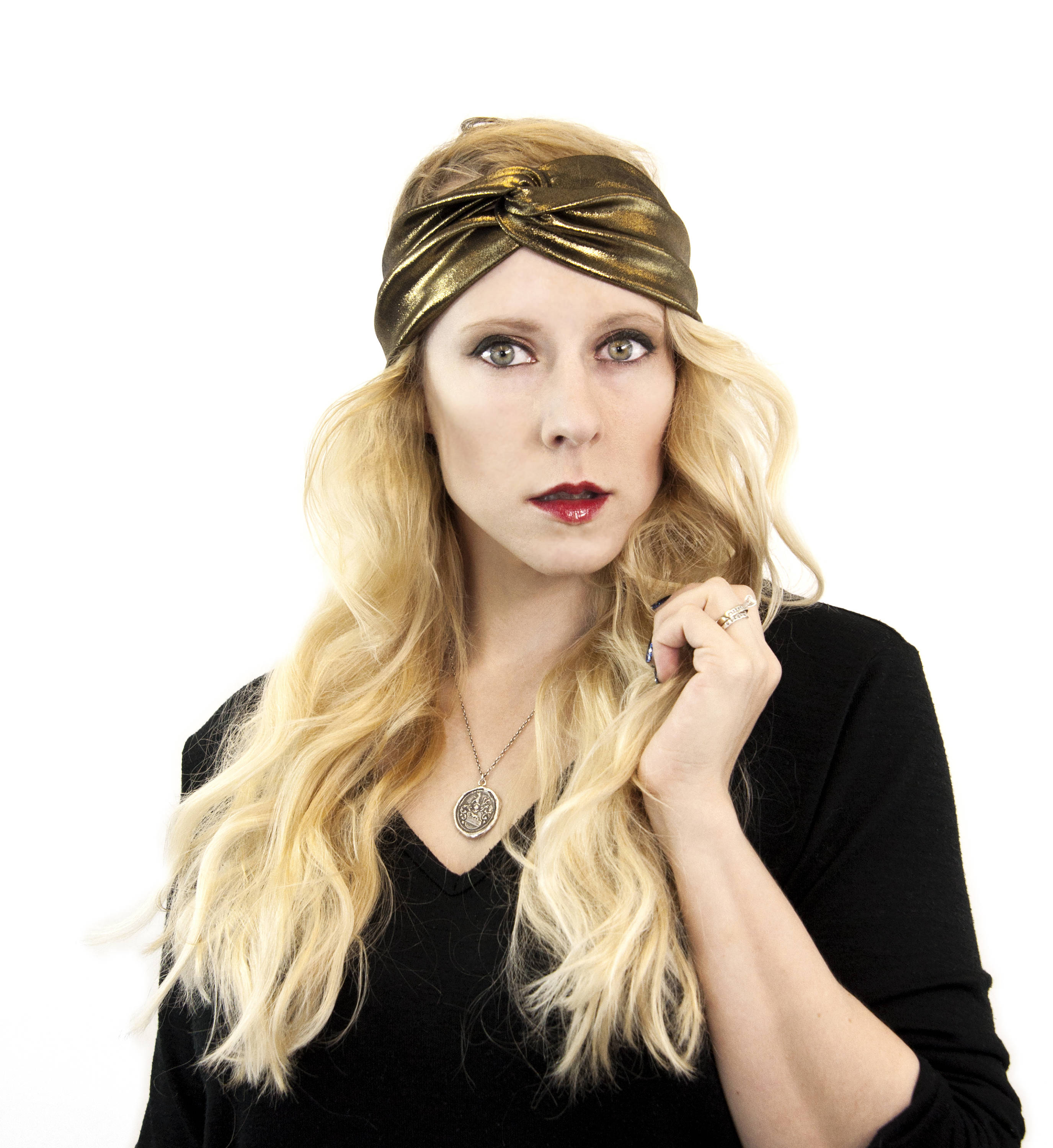 Gold Headband Gold Twist Headband Metallic Headband Womens