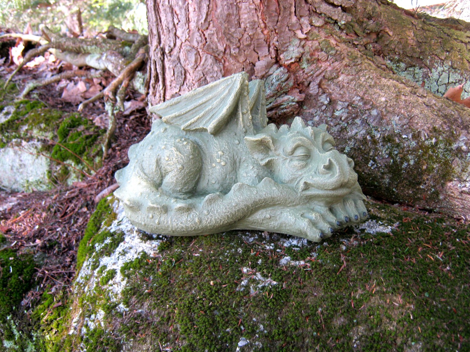 Dragon Statue Concrete Dragons Medieval Monster Large Zoom