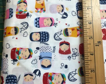 Matryoshka dolls cotton fabric