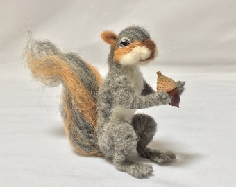 Needle Felted Gray Squirrel