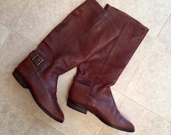 Vintage 80's Charles David Leather Riding Boots Sz 7