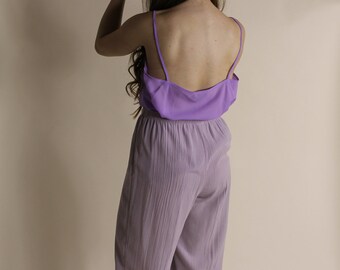 The Lavender Camisole | vintage 90s purple sheer chiffon camisole | | Spaghetti strap tank | see through tank top | lavender sheer cami XL