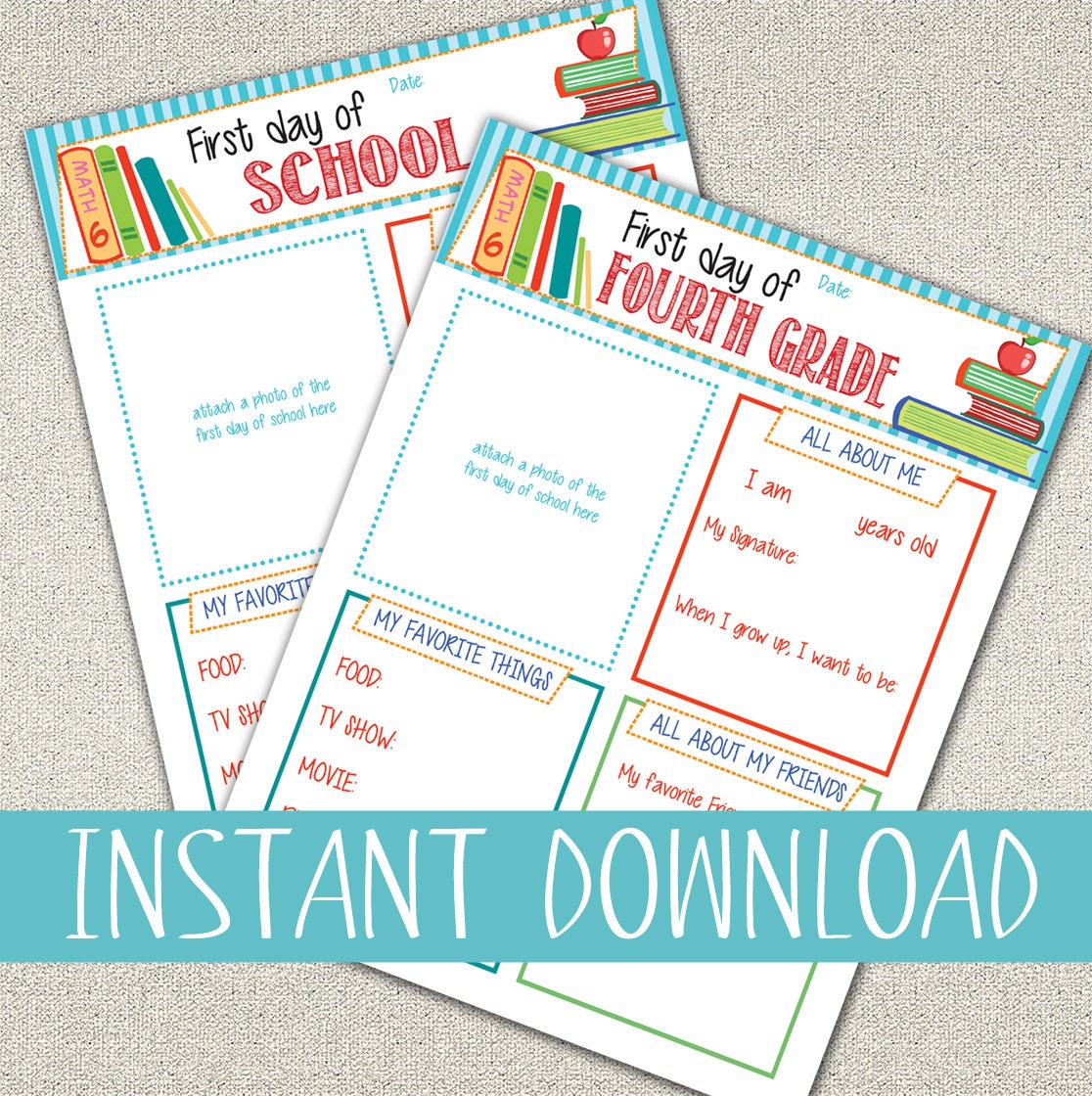 All About Me Questionnaire Printables First Day Of School