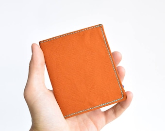 Siena brown cotton wallet. Vegan wallet. Slim wallet. Thin wallet. Minimalist. Upcycled wallet.