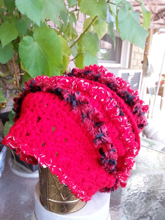 Red slouchy beanie