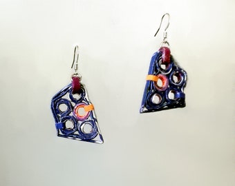 Paper earrings| Eco-friendly| recycled paper| jewelry| dangle & drop earrings| 3 colors