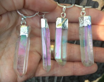 Angel Aura Quartz Sterling Silver Necklace