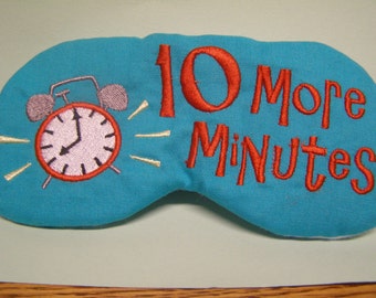 Embroidered Eye Mask, Sleeping, Cute Sleep Mask for Kids or Adults, Sleep Blindfold, Slumber Mask, Alarm Clock, Eye Shade, Travel, Handmade