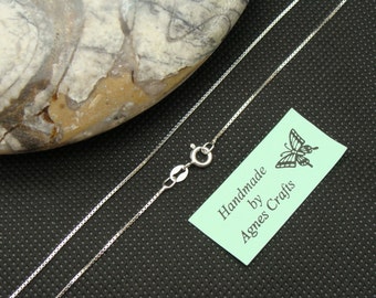 16" 18" 20" Light Box Sterling Silver chain, 925 sterling silver necklace, 925 silver chain, STS
