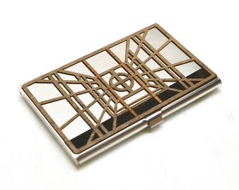 Wood business card case -Star Wars card case -Star Wars wallet -Star Wars card holder -Luke Skywalker x-wing -Metal card case -RFID wallet