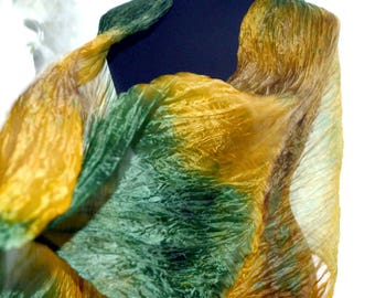 yellov green silk scarf