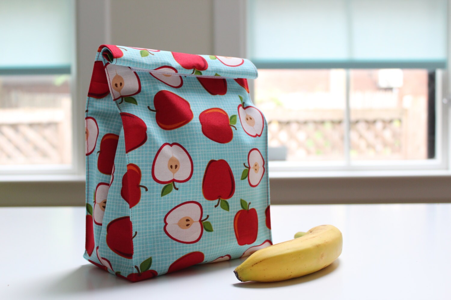 Reusable Fabric Lunch Bag Velcro Closure Various designs