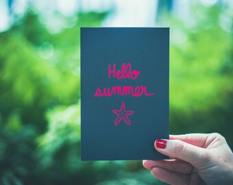 Illustration screen printed 10 X 15 CM - SUMMER