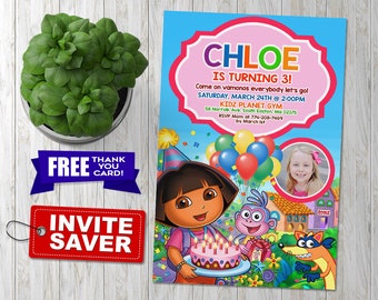 Dora the explorer Invitation, Dora the explorer Birthday Invitation, Dora the explorer Birthday, Dora the explorer Party, Dora the explorer