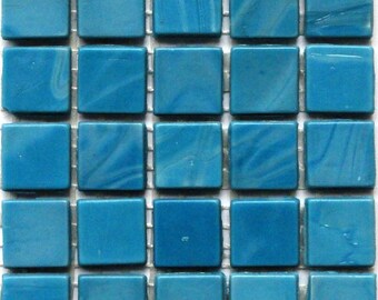 15mm (3/5") Turquoise Blue Opaque Matte Glass Mosaic Tiles/Mosaic/Mosaic Supplies/Craft Supplies