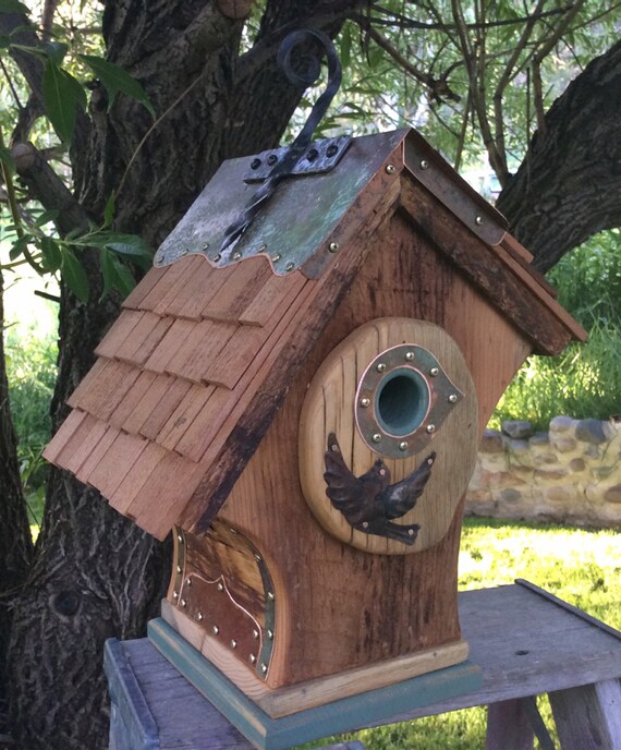 Unique Barnwood Chalet Songbird Birdhouse Reclaimed Recycled