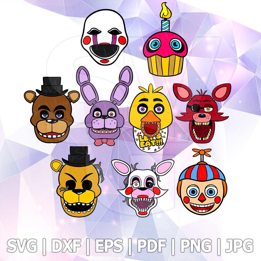 FNAF Five nights at Freddy Characters Layered SVG DXF Vector