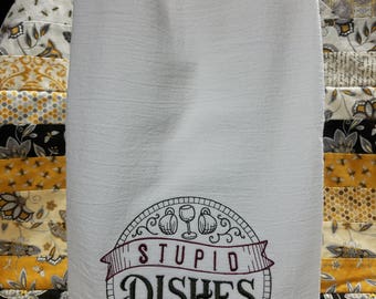 Embroidered flour sack towel