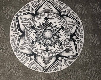 Mandala Sticker Black and White