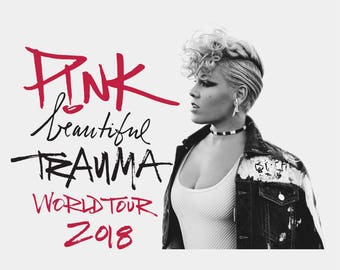 P!NK Beautiful Trauma World Tour T-Shirt - P!NK T-Shirt, Trauma Tour, Trauma World Tour