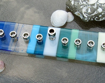 Hanukkah Menorah, Fused Glass Beach Menorah, Ocean Beach Glass Menorah, Bat Bar Mitzvah Gift, Jewish Wedding Glass Gift, Hanukkah Gift