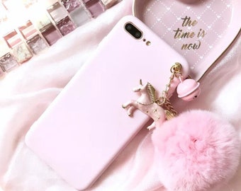 Handmade Pink Unicorn soft Case For iPhone 6/6s iPhone 6plus , iPhone 7 , and iPhone 7plus, iPhone 8, iPhone 8 Plus , iPhone X