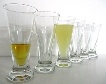 Set Of Etched Pastis Glasses, Ricard Glasses, Pernod Glasses, Set Of Glasses, Vintage Glasses, Aperitif Glasses, Tall Glasses, Etched Glass
