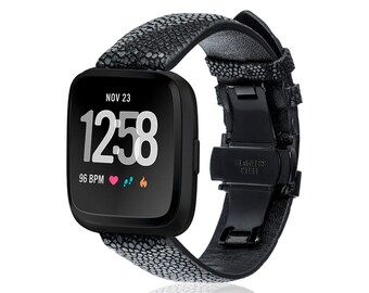 Watch Band for Fitbit Versa STINGRAY by fitjewels - black or blue - stainless steel