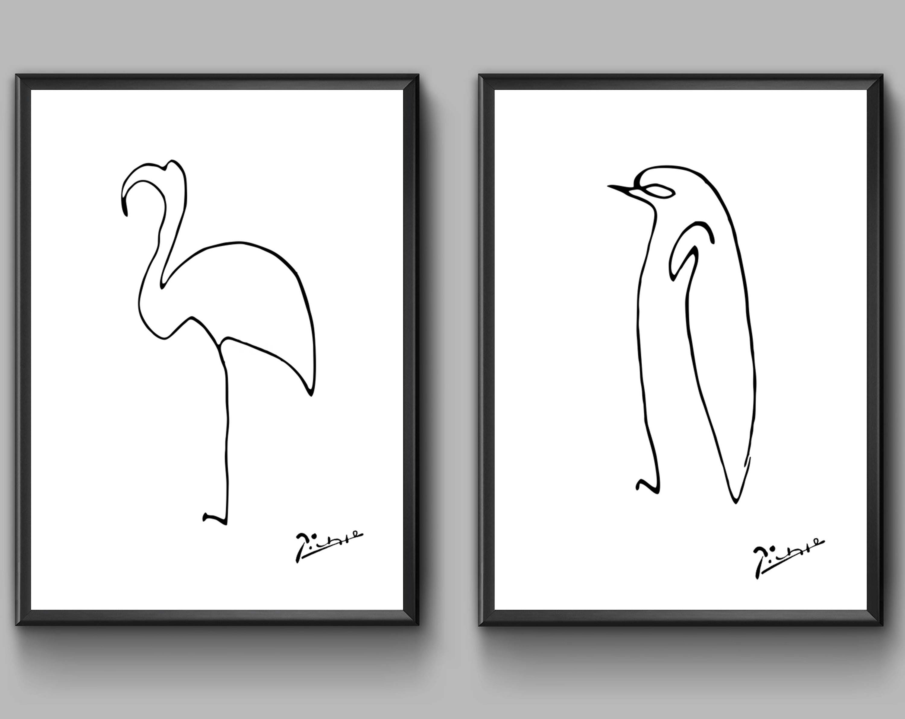 Picasso Prints. Flamingo Penguin Picasso Animal Sketches. Picasso Prints. Flamingo Penguin Picasso Animal Sketches.