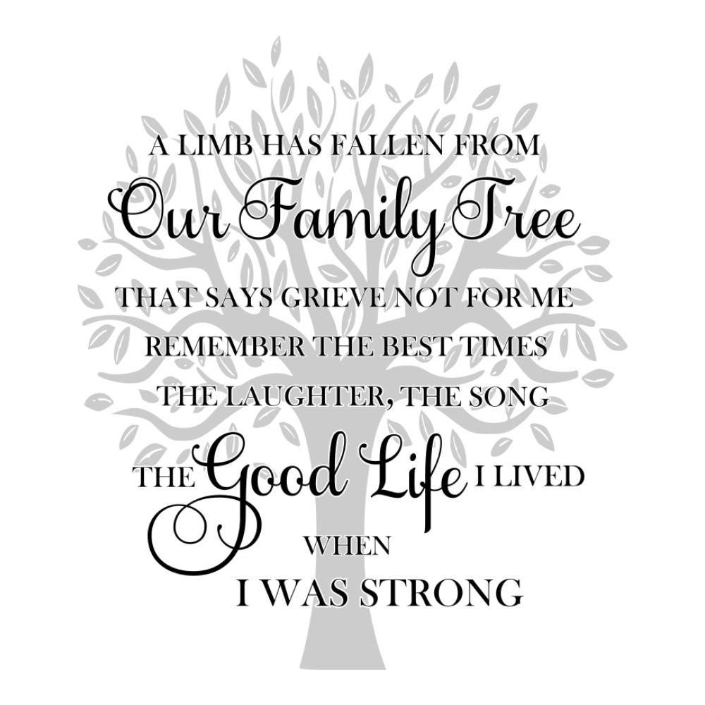 Download SVG A Limb has Fallen from Our Family Tree Memorial SVG