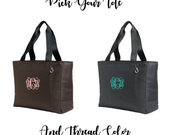 Embroidered Monogram Laptop Tote, Laptop Bag, Laptop Carrier