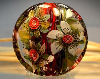 Lentil Bead. d- 47 mm. Lampwork
