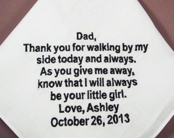 Personalized Father of the Bride, Thank You For Walking By My Side Wedding Day Keepsake - Thread Born Memories