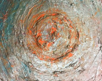 Original Textured Acrylic Painting on Stretched Canvas - Orange Is The New Blue