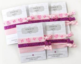 Ballet Birthday Party Favors for Girls, Custom Hair Tie Favors, Ballerina Birthday Decorations, Girls Birthday Party Ballerina Party Favors